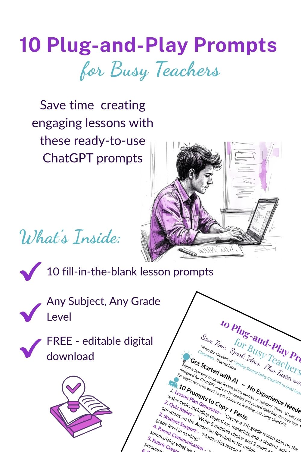10 Plug-and-Play AI Prompts for busy teachers 